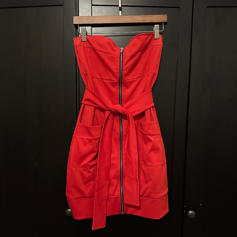 Red short dress